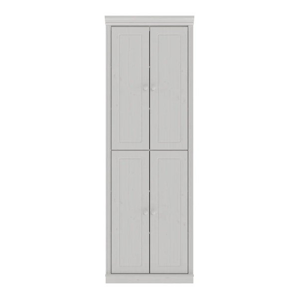 Armadietto bianco in pino massiccio 74x223x37 cm Anita – Støraa