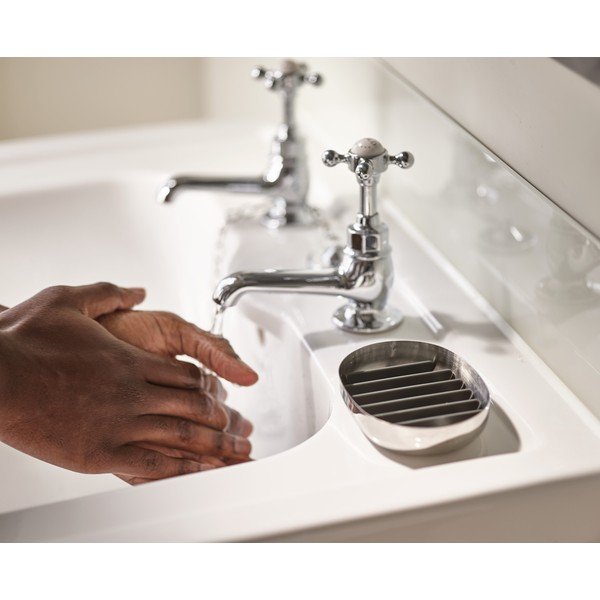 Portasaponetta color argento lucido in acciaio inox EasyStore Luxe – Joseph Joseph-image-1