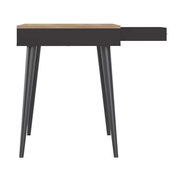Scrivania nera con piano in rovere 134x59 cm Horizon - TemaHome-image-3