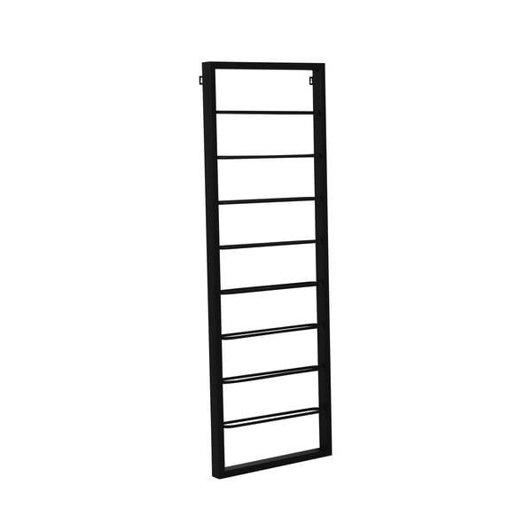 Portabottiglie in metallo nero da parete 42x120x6 cm Macaben - Light & Living-image-3