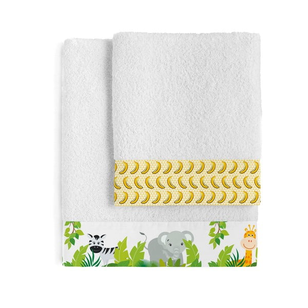 Set di asciugamani e teli da bagno in cotone bianco 2 pezzi 70x140 cm Wild - Mr. Fox