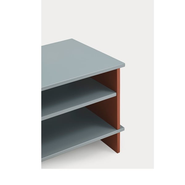 Comodino color mattone/grigio con ripiani Inari – Teulat-image-3