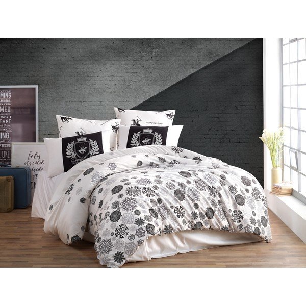 Lenzuolo singolo in cotone Ranforce Mito Black, 160 x 220 cm - Beverly Hills Polo Club-image-1