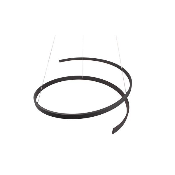 Apparecchio a sospensione LED nero con comando vocale/app mobile con paralume in metallo ø 75 cm Cinardi - CINQUE-image-2