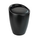 Sgabello da bagno nero con cesto portabiancheria estraibile Candy - Wenko