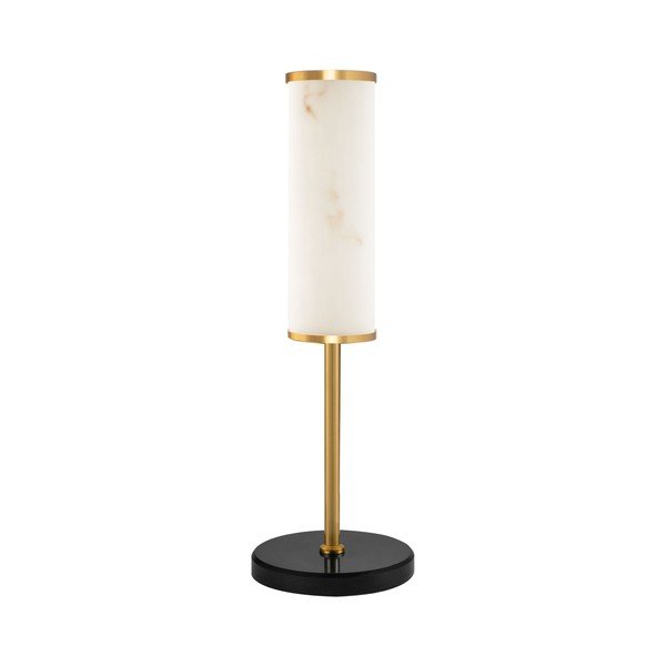 Lampada da tavolo LED bianca/color ottone con effetto marmo (altezza totale 49 cm) Nolia – Nova Luce