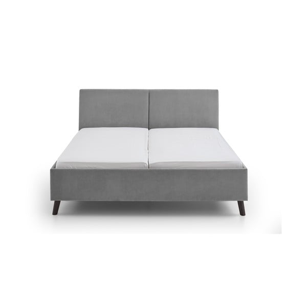 Letto matrimoniale imbottito grigio con rete inclusa 160x200 cm Piano – Meise Möbel-image-4