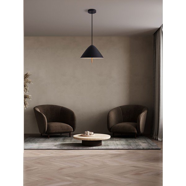 Lampadario LED nero opaco in metallo con paralume in metallo ø 40 cm Oros – Nova Luce-image-1