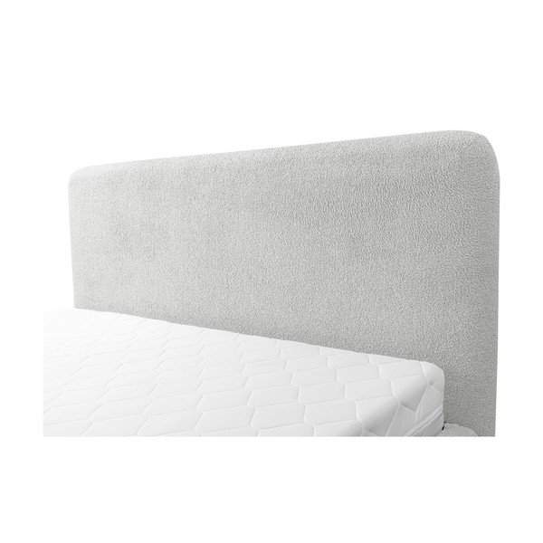 Letto matrimoniale imbottito grigio chiaro con contenitore con rete inclusa 140x200 cm Makapu – Makamii-image-4