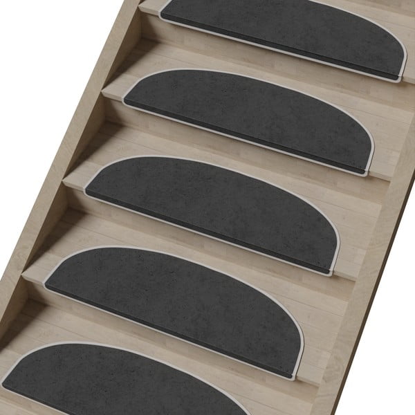 Gradini grigio scuro in set da 16 pezzi 20x65 cm Plain Color - Vitaus-image-1