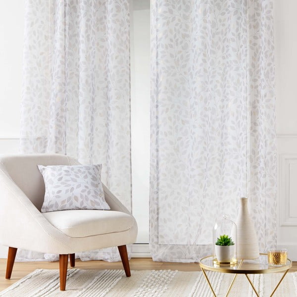 Tenda sottile bianca in voile 140x280 cm Duchesse – douceur d'intérieur-image-1