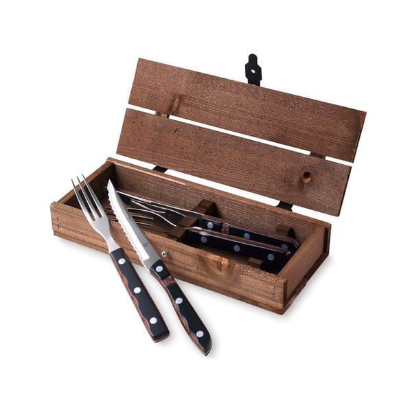 Posate nere e argentate in acciaio inox 4 pz Old Farmer Classic – Gense-image-1