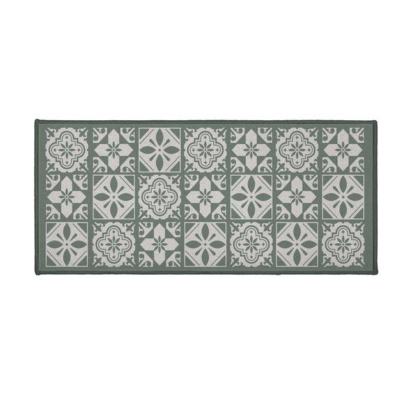 Tappetino per il bagno verde in tessuto 50x120 cm Constantine – douceur d'intérieur
