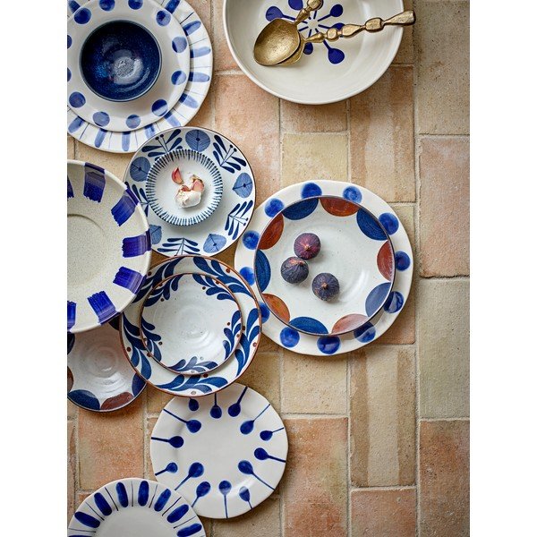 Set di piatti bianchi/blu in gres 3 pz ø 28 cm Linora – Bloomingville-image-2