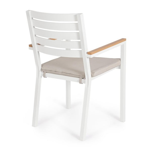 Sedie da esterno in set bianche in metallo 4 pz Henna   – Bizzotto-image-3