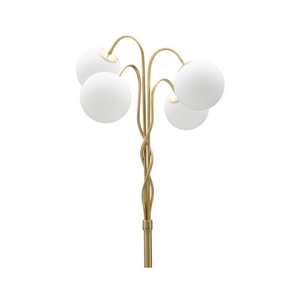 Lampada da terra bianca/dorata con paralume in vetro (altezza totale 176 cm) Glamy – Mauro Ferretti-image-1