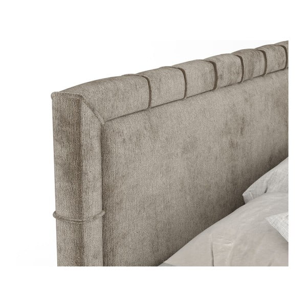 Letto boxspring beige con spazio contenitivo 160x200 cm Voyage - Maison de Rêve-image-3