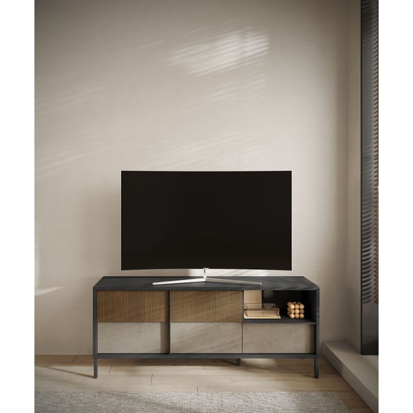 Mobile TV color antracite/in marrone chiaro 156x57 cm Amalia – Marckeric-image-1