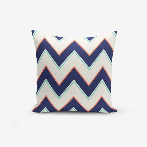 Federa in misto cotone bianco e nero Colorful ZigZag, 45 x 45 cm - Minimalist Cushion Covers