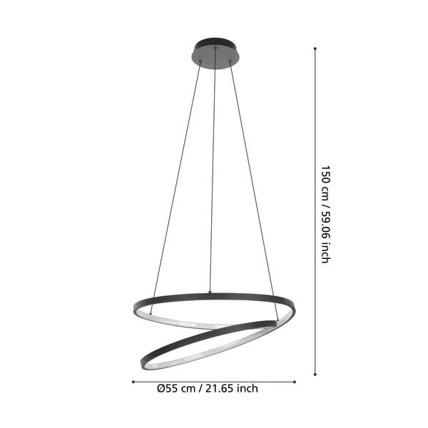 Lampadario LED nero ø 55 cm RUOTALE – EGLO-image-3