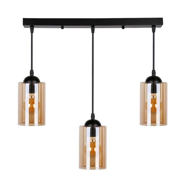Lampada a sospensione nera con paralume in vetro 10x55 cm Bistro - Candellux Lighting-image-3