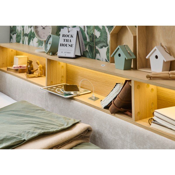 Letto da bambini con sponde beige con contenitore rete non inclusa 90x200 cm Uno – Meise Möbel-image-3