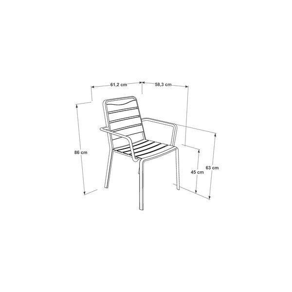 Set di 4 sedie da giardino in metallo bianco Spring - Ezeis-image-2