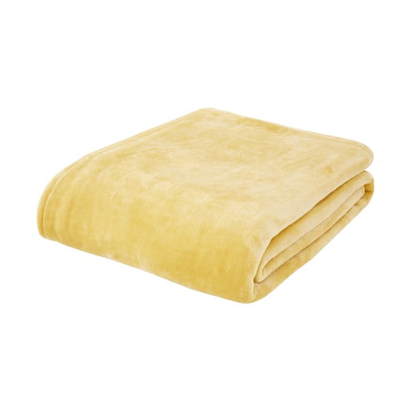 Coperta gialla in micropile 130x170 cm Raschel Velvet – Catherine Lansfield