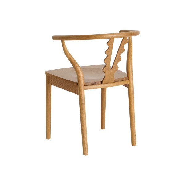 Sedia da pranzo colore naturale scuro in rovere massiccio con braccioli Heddalie – Ellos Home-image-2