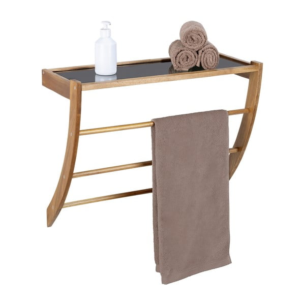 Portasciugamano da parete colore naturale scuro in legno Fondi – Wenko