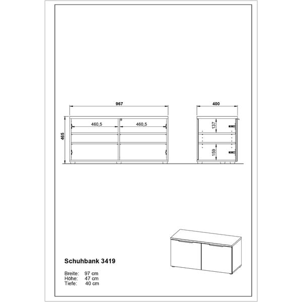 Scarpiera grigia con panca Genova - Germania-image-3