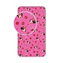 Lenzuolo con angoli per bambini rosa in cotone 90x200 cm Minnie "Hearts" – Jerry Fabrics