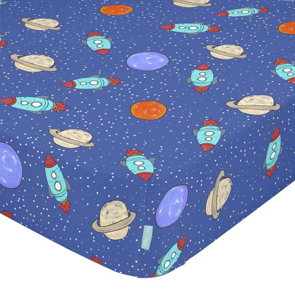 Lenzuolo elastico blu, 70 x 140 cm Space Rocket - Mr. Fox