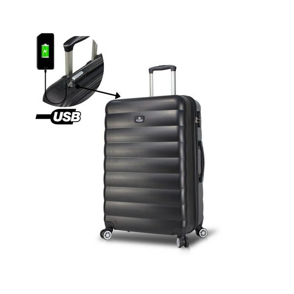 Valigia da viaggio nera su ruote con porta USB Valigia pilota My Valice COLORS RESSNO - Myvalice-image-1