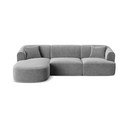 Divano angolare grigio chiaro (con penisola a sinistra/con chaise lounge) con rivestimento in velluto Campi – Cosmopolitan Design