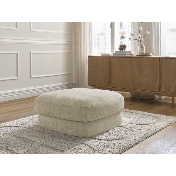 Poggiapiedi beige con rivestimento in ciniglia Leonore – Bobochic Paris-image-1