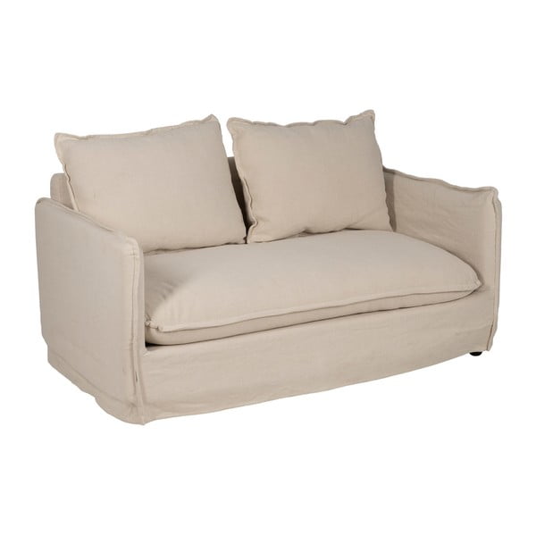 Divano color crema con rivestimento in lino 160 cm – Ixia-image-2