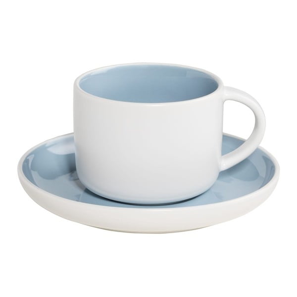 Tazza in porcellana bianca e blu con piattino Maxwell & Williams Tint, 240 ml - Maxwell & Williams