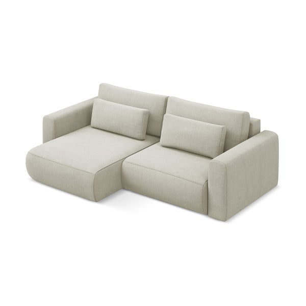 Divano angolare beige allungabile/con contenitore (con penisola a sinistra/con chaise lounge) Kapua – Makamii-image-2
