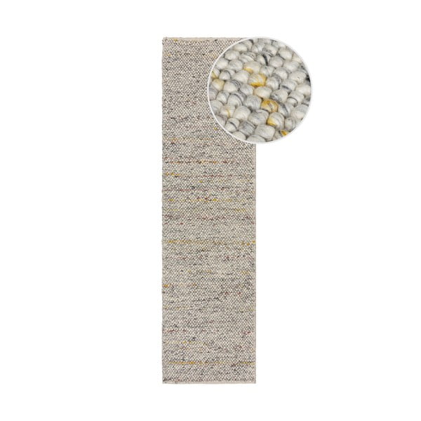 Passatoia in misto lana intrecciata a mano color crema 60x230 cm Minerals - Flair Rugs