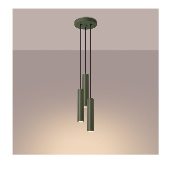 Lampadario verde ø 19,5 cm Castro – Sollux-image-1