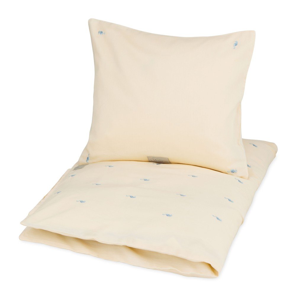 Set copripiumino e federa da bambini giallo chiaro in cotone organico per culla 70x100 cm Sea Garden – Cam Cam Copenhagen | Biancheria da letto per bambini
