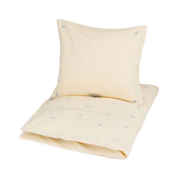 Set copripiumino e federa da bambini giallo chiaro in cotone organico per culla 70x100 cm Sea Garden – Cam Cam Copenhagen