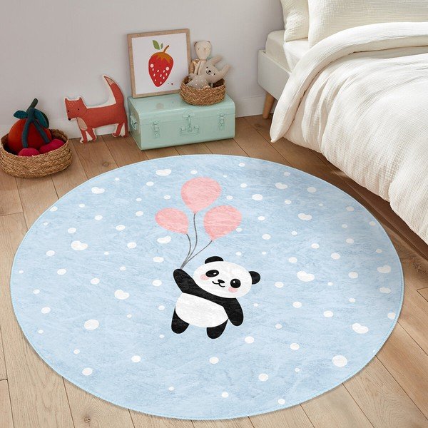 Tappeto azzurro per bambini ø 80 cm Comfort - Mila Home-image-4