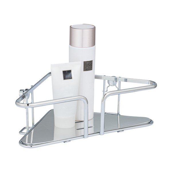 Mensola angolare da parete in acciaio inox argento per il bagno Termoli - Wenko-image-1