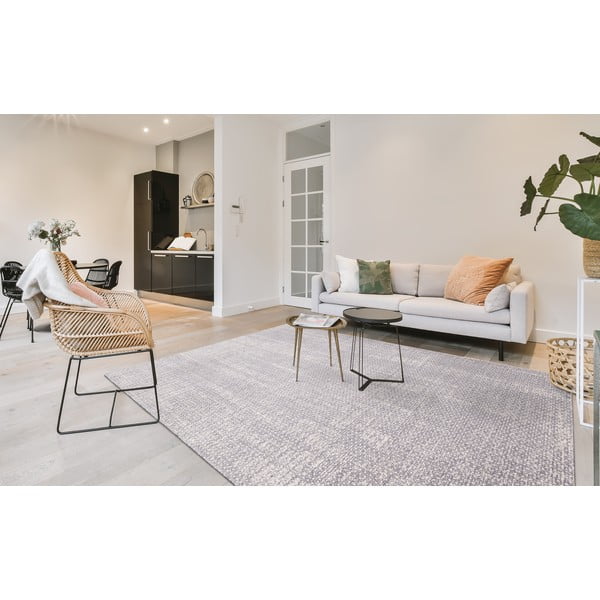 Tappeto in lana grigio chiaro 200x300 cm Eden - Agnella-image-1