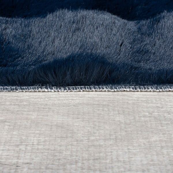 Tappeto in pelliccia sintetica blu scuro 80x150 cm Waffle Faux Fur - Flair Rugs-image-4