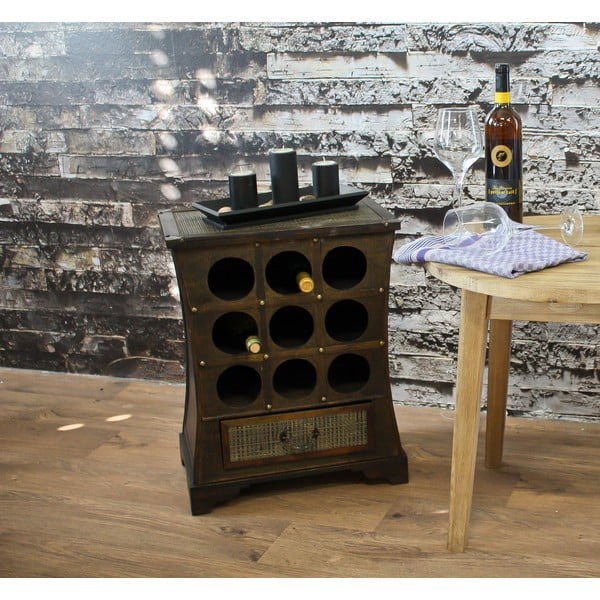 Scaffale per vino marrone 9 bottiglie 46x58 cm - Deco Pleasure-image-1