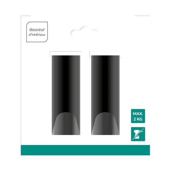 Set di ganci da appendere color nero opaco in metallo 2 pz Fixeo – douceur d'intérieur-image-1