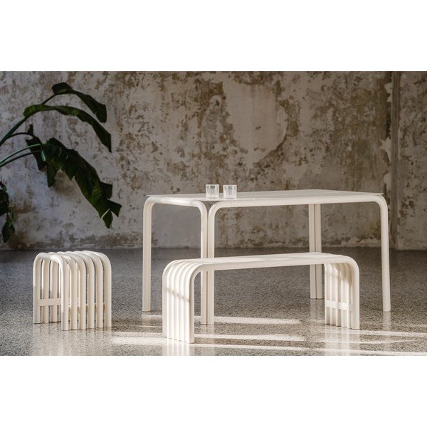 Panca da giardino beige in metallo Nokk – noo.ma-image-1